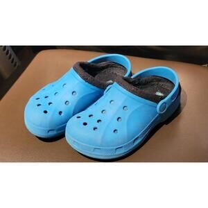 Crocs Classic Kids Lined Blue Slip-On Clogs Size J5